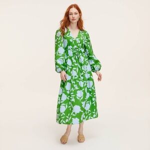 kate spade New York x Target 
Women's Linen Long Sleeve Maxi Dress Green/Blue L